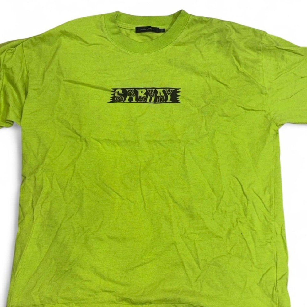 Sabaay Lime Green Dog Graphic T-Shirt - Size Large